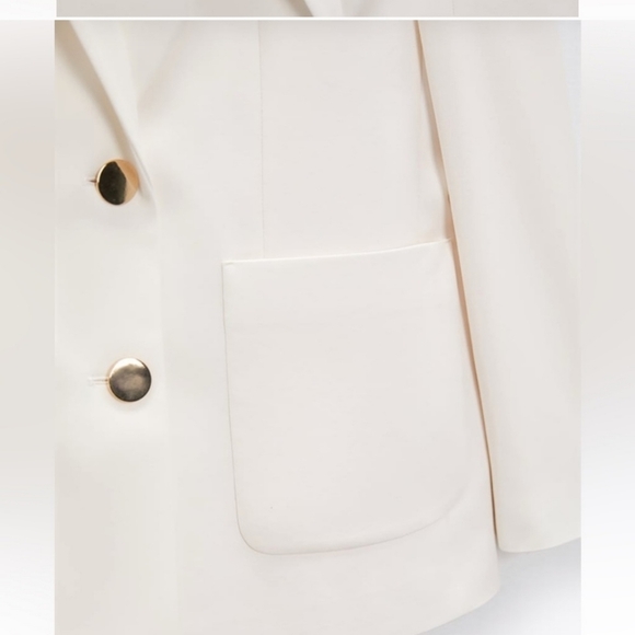 NWT * ZARA Oversized Blazer Oyster White Size L - Picture 12 of 14
